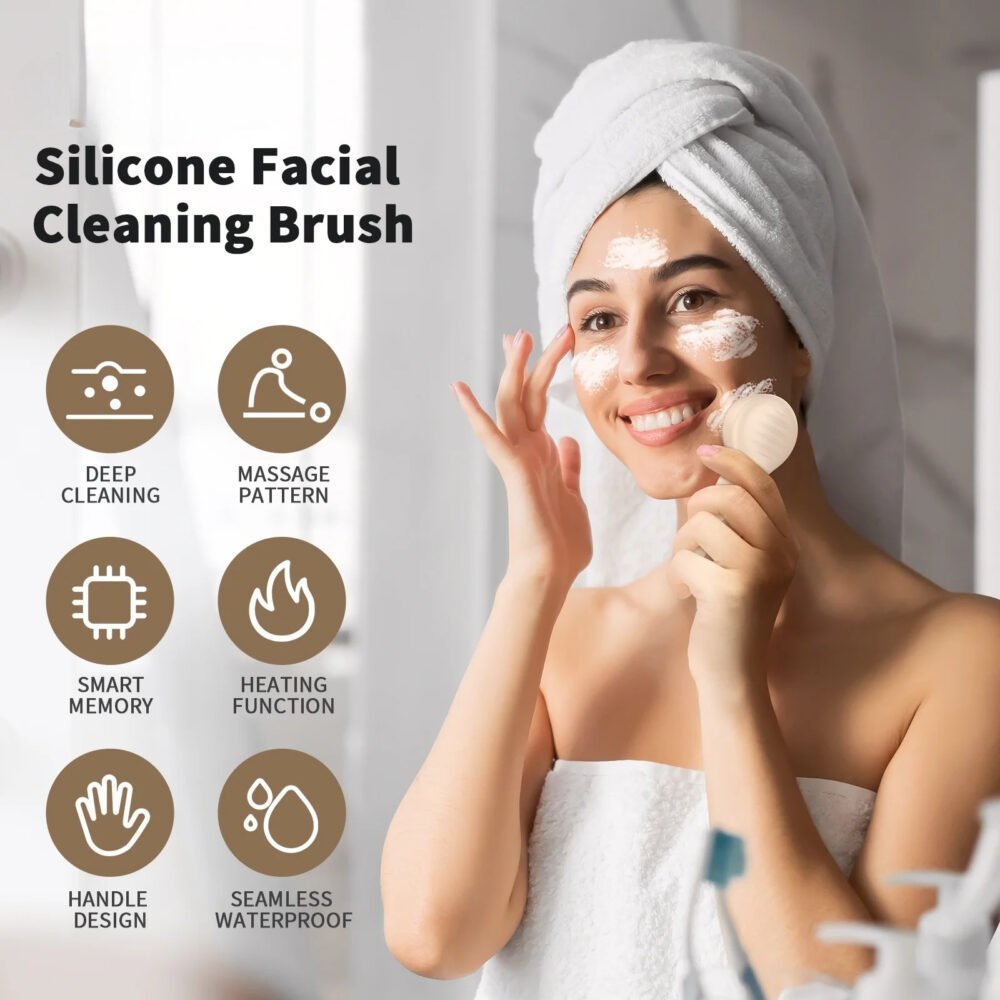 Facial Cleansing Brush,IPX7 Waterproof Sonic Face Brush for All Skin Types - Image 3