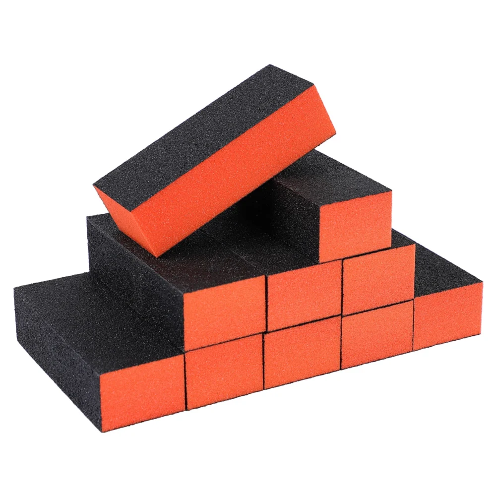 10 PCS Nail File and Buffer Set - 4 Way Nail Buffer Sanding Block, Black And Red