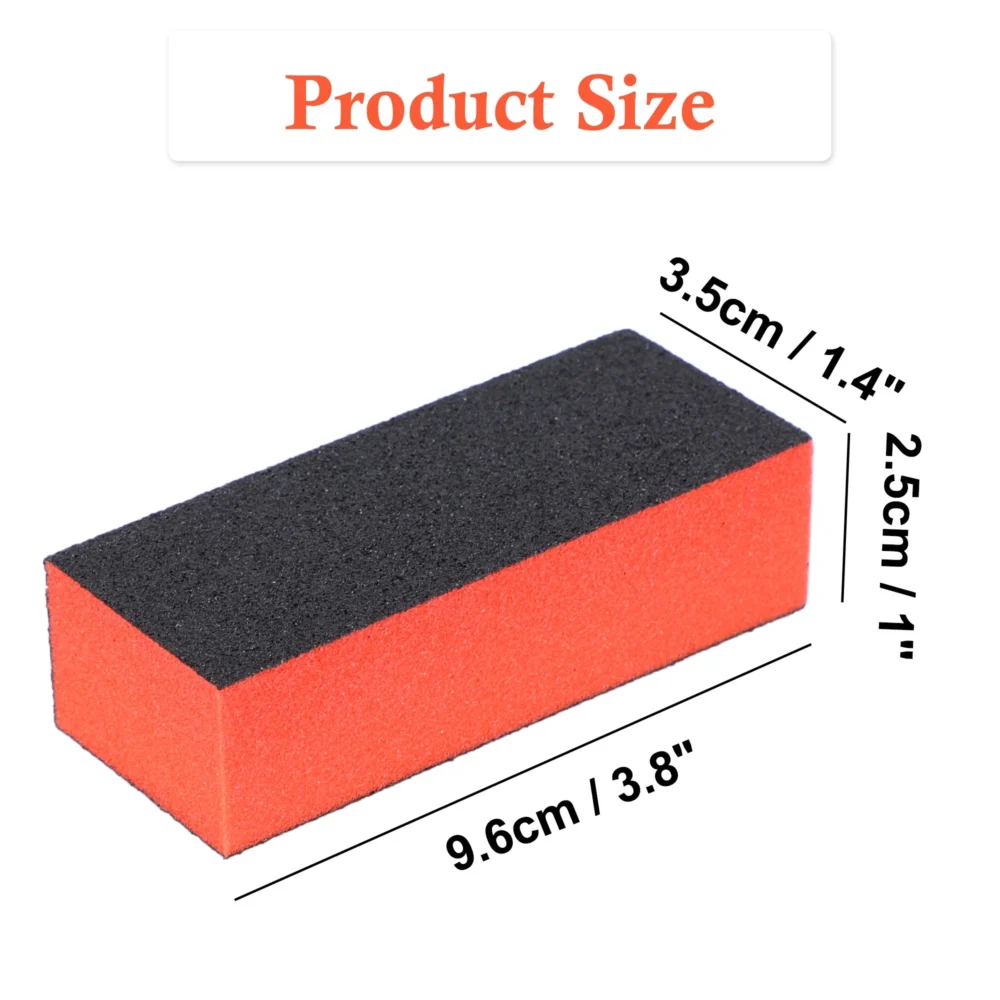 10 PCS Nail File and Buffer Set - 4 Way Nail Buffer Sanding Block, Black And Red - Image 3