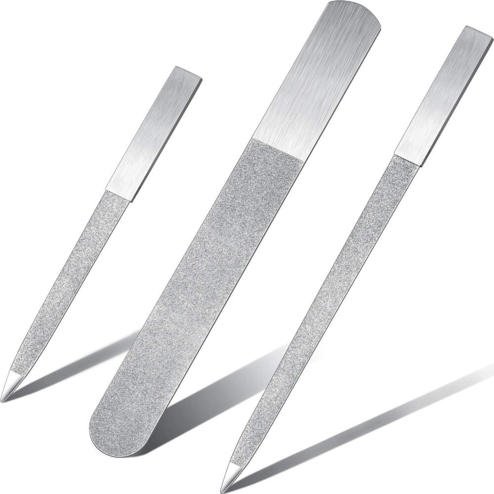 3 Pieces Diamond Nail File Set Stainless Steel