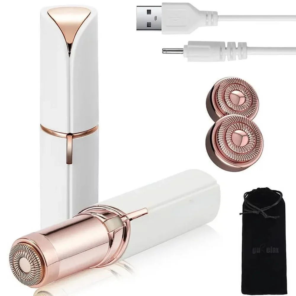 Facial Hair Remover for Women Rechargeable, 1 x Replacement Heads Included