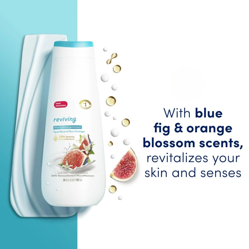 Reviving Long Lasting Gentle Women's Body Wash, Blue Fig and Orange Blossom - Image 2