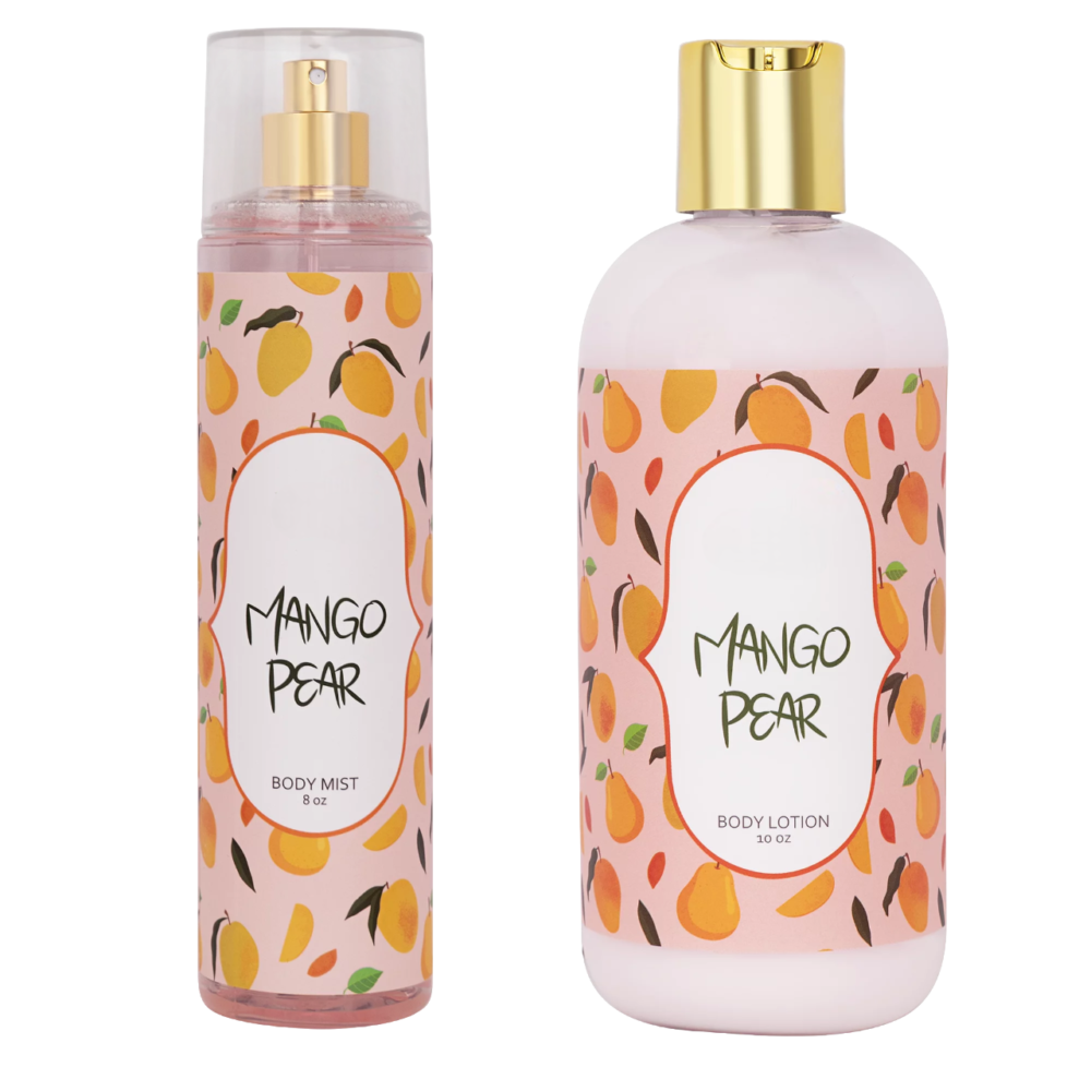 Bath and Body Gift Set for Her Home Spa Gift Mango Pear 10oz